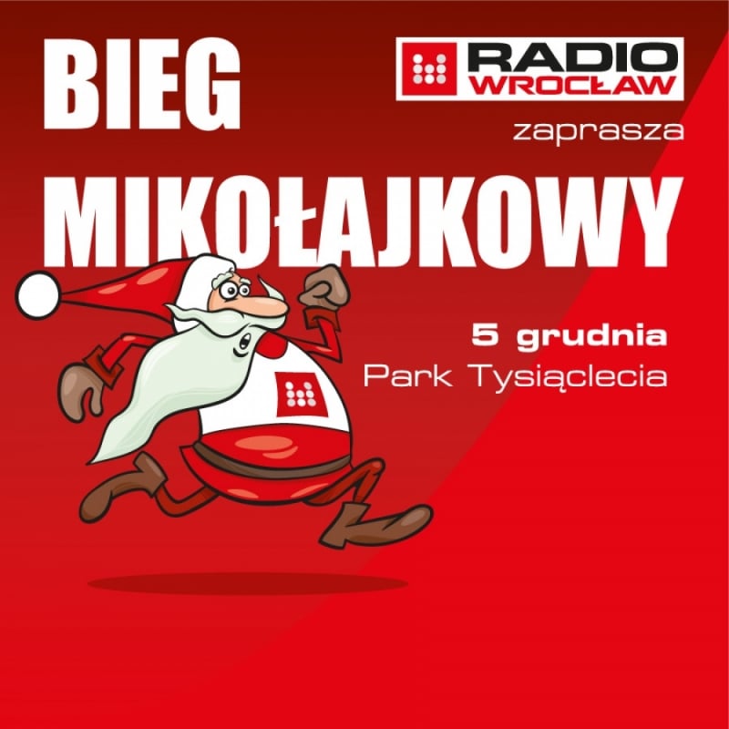 Mikołajkowy bieg Radia Wrocław w Parku Tysiąclecia we Wrocławiu