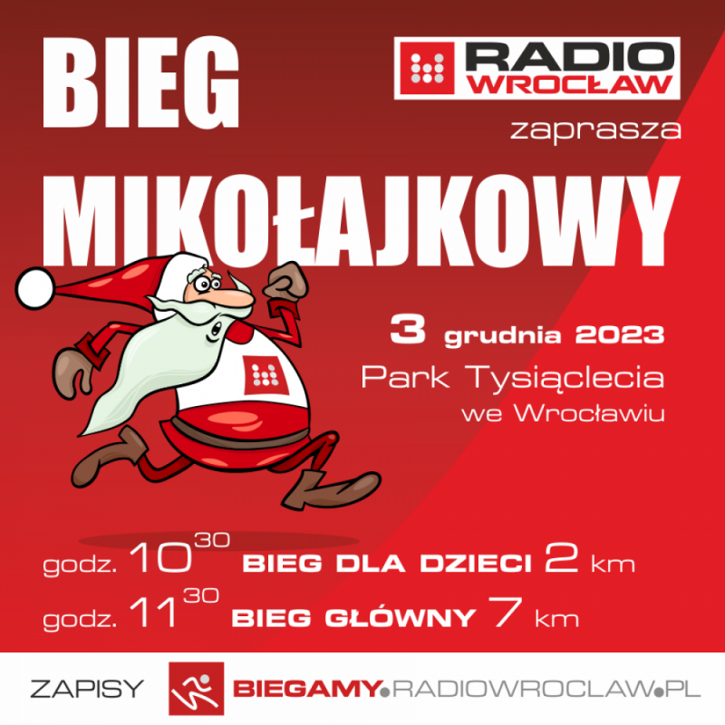 Mikołajkowy bieg Radia Wrocław 
